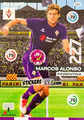Sticker Marcos Alonso - Calciatori 2015-2016. Adrenalyn XL n. 102 - Panini