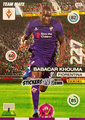 Sticker Babacar Khouma - Calciatori 2015-2016. Adrenalyn XL n. 107 - Panini