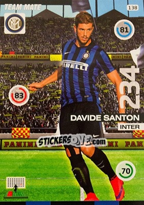 Sticker Davide Santon - Calciatori 2015-2016. Adrenalyn XL n. 138 - Panini