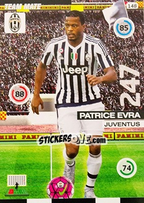 Sticker Patrice Evra - Calciatori 2015-2016. Adrenalyn XL - Panini