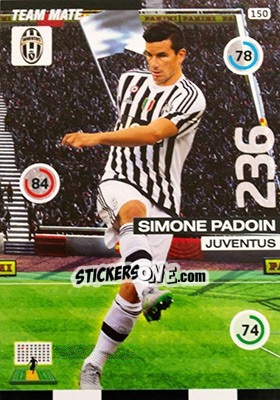 Sticker Simone Padoin - Calciatori 2015-2016. Adrenalyn XL n. 150 - Panini