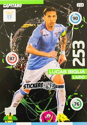 Sticker Lucas Biglia - Calciatori 2015-2016. Adrenalyn XL n. 154 - Panini