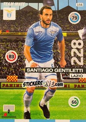 Sticker Santiago Gentiletti - Calciatori 2015-2016. Adrenalyn XL n. 156 - Panini