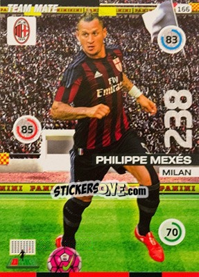Sticker Philippe Mexès - Calciatori 2015-2016. Adrenalyn XL n. 166 - Panini