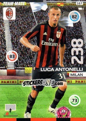 Sticker Luca Antonelli - Calciatori 2015-2016. Adrenalyn XL n. 167 - Panini