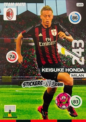 Sticker Keisuke Honda - Calciatori 2015-2016. Adrenalyn XL n. 169 - Panini