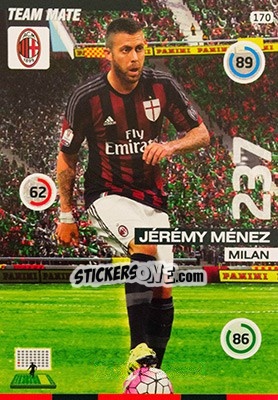 Sticker Jérémy Ménez - Calciatori 2015-2016. Adrenalyn XL n. 170 - Panini