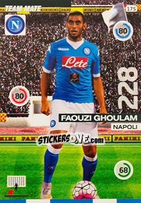 Sticker Faouzi Ghoulam - Calciatori 2015-2016. Adrenalyn XL n. 175 - Panini