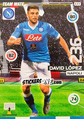 Sticker David López - Calciatori 2015-2016. Adrenalyn XL n. 177 - Panini