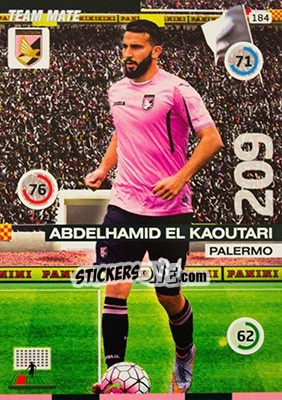Sticker Abdelhamid El Kaoutari - Calciatori 2015-2016. Adrenalyn XL n. 184 - Panini