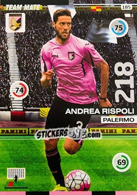 Sticker Andrea Rispoli - Calciatori 2015-2016. Adrenalyn XL n. 185 - Panini