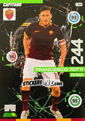 Sticker Francesco Totti - Calciatori 2015-2016. Adrenalyn XL n. 190 - Panini