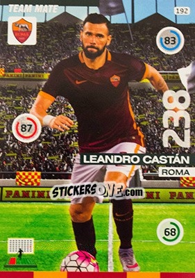 Sticker Leandro Castán - Calciatori 2015-2016. Adrenalyn XL n. 192 - Panini