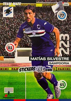 Sticker Matías Silvestre - Calciatori 2015-2016. Adrenalyn XL n. 202 - Panini