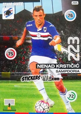 Sticker Nenad Krsticic - Calciatori 2015-2016. Adrenalyn XL n. 205 - Panini
