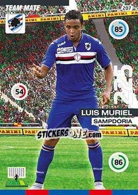 Sticker Luis Muriel - Calciatori 2015-2016. Adrenalyn XL n. 207 - Panini