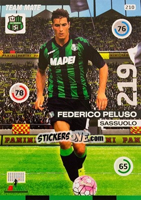 Sticker Federico Peluso - Calciatori 2015-2016. Adrenalyn XL n. 210 - Panini