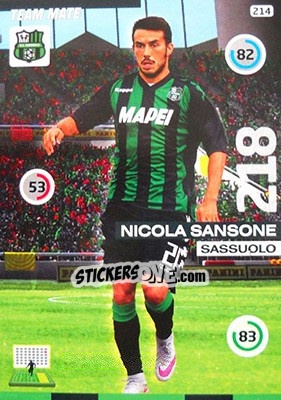 Sticker Nicola Sansone - Calciatori 2015-2016. Adrenalyn XL n. 214 - Panini