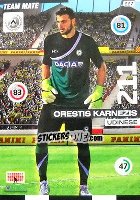 Sticker Orestis Karnezis - Calciatori 2015-2016. Adrenalyn XL n. 227 - Panini