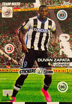 Sticker Duván Zapata - Calciatori 2015-2016. Adrenalyn XL n. 234 - Panini
