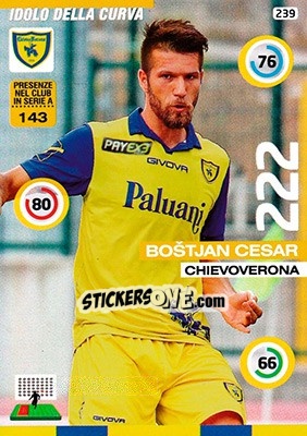 Sticker Boštjan Cesar - Calciatori 2015-2016. Adrenalyn XL n. 239 - Panini