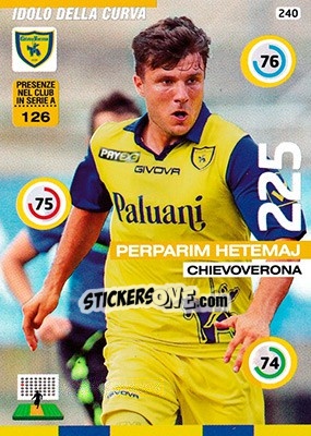 Sticker Perparim Hetemaj - Calciatori 2015-2016. Adrenalyn XL n. 240 - Panini