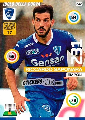 Sticker Riccardo Saponara - Calciatori 2015-2016. Adrenalyn XL n. 242 - Panini