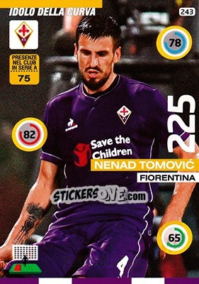 Sticker Nenad Tomovic - Calciatori 2015-2016. Adrenalyn XL n. 243 - Panini