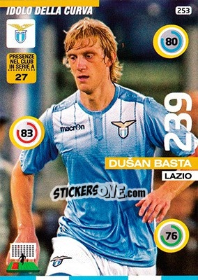 Sticker Dušan Basta - Calciatori 2015-2016. Adrenalyn XL n. 253 - Panini