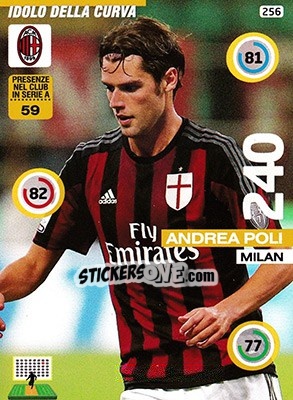 Sticker Andrea Poli - Calciatori 2015-2016. Adrenalyn XL n. 256 - Panini