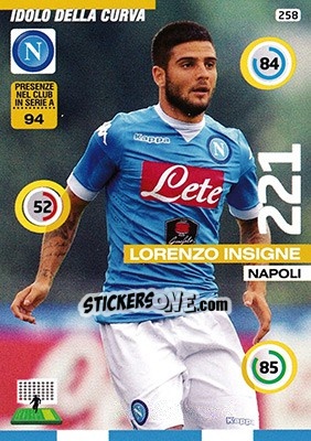 Sticker Lorenzo Insigne - Calciatori 2015-2016. Adrenalyn XL n. 258 - Panini