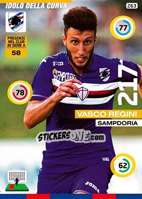 Sticker Vasco Regini - Calciatori 2015-2016. Adrenalyn XL n. 263 - Panini