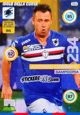 Sticker Antonio Cassano - Calciatori 2015-2016. Adrenalyn XL n. 264 - Panini