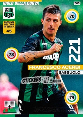 Sticker Francesco Acerbi - Calciatori 2015-2016. Adrenalyn XL n. 265 - Panini