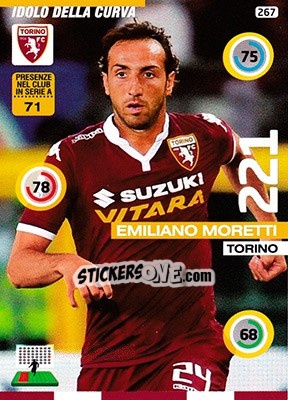 Sticker Emiliano Moretti - Calciatori 2015-2016. Adrenalyn XL n. 267 - Panini