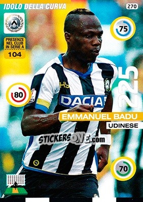 Sticker Emmanuel Badu - Calciatori 2015-2016. Adrenalyn XL n. 270 - Panini