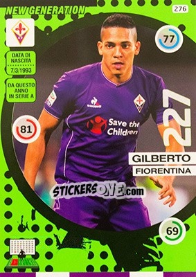 Sticker Gilberto - Calciatori 2015-2016. Adrenalyn XL n. 276 - Panini