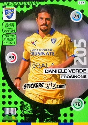 Sticker Daniele Verde - Calciatori 2015-2016. Adrenalyn XL n. 277 - Panini