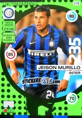 Sticker Jeison Murillo - Calciatori 2015-2016. Adrenalyn XL n. 278 - Panini