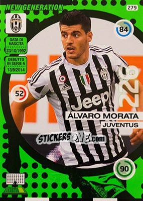 Sticker Álvaro Morata - Calciatori 2015-2016. Adrenalyn XL n. 279 - Panini