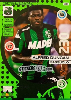 Sticker Alfred Duncan - Calciatori 2015-2016. Adrenalyn XL - Panini