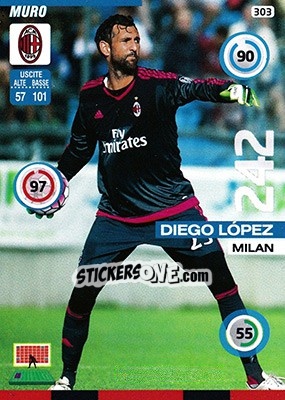 Figurina Diego López - Calciatori 2015-2016. Adrenalyn XL - Panini