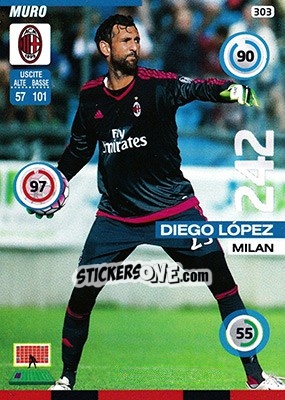 Sticker Diego López - Calciatori 2015-2016. Adrenalyn XL n. 303 - Panini