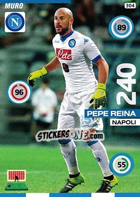 Sticker Pepe Reina - Calciatori 2015-2016. Adrenalyn XL n. 304 - Panini