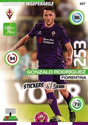 Sticker Gonzalo Rodríguez - Calciatori 2015-2016. Adrenalyn XL n. 307 - Panini