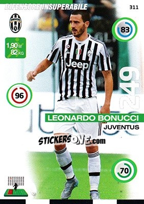 Sticker Leonardo Bonucci - Calciatori 2015-2016. Adrenalyn XL n. 311 - Panini