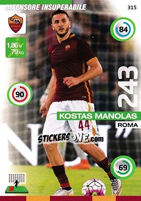 Sticker Kōstas Manōlas - Calciatori 2015-2016. Adrenalyn XL n. 315 - Panini