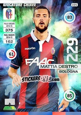 Sticker Mattia Destro - Calciatori 2015-2016. Adrenalyn XL n. 335 - Panini