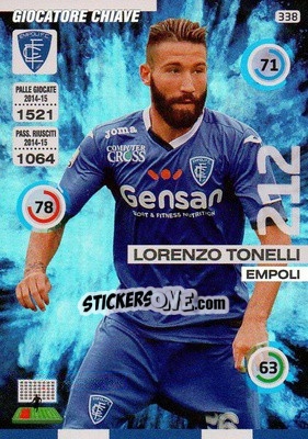Sticker Lorenzo Tonelli - Calciatori 2015-2016. Adrenalyn XL n. 338 - Panini
