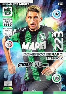 Sticker Domenico Berardi - Calciatori 2015-2016. Adrenalyn XL n. 349 - Panini